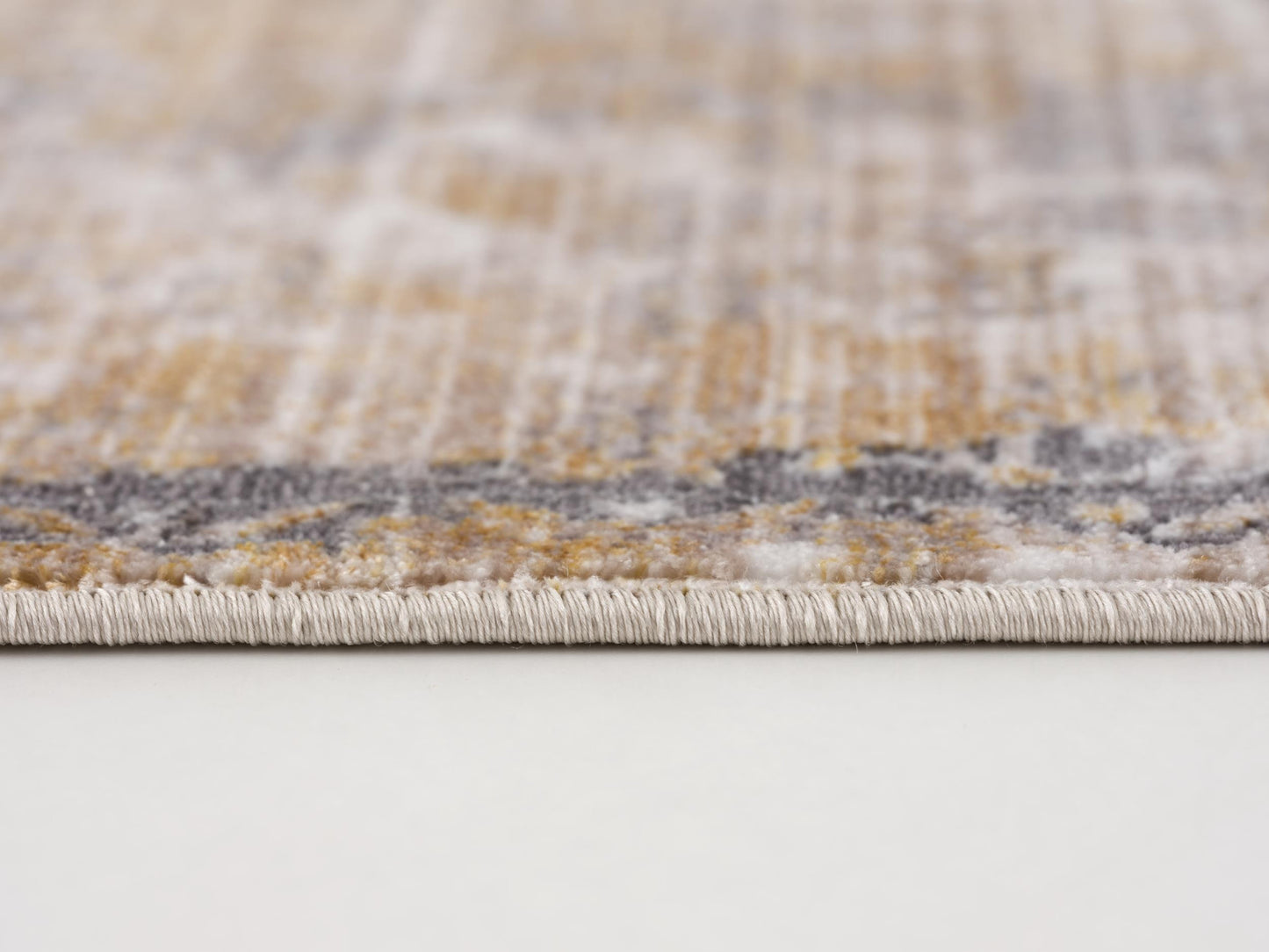 10' Gray And Ivory Oriental Runner Rug