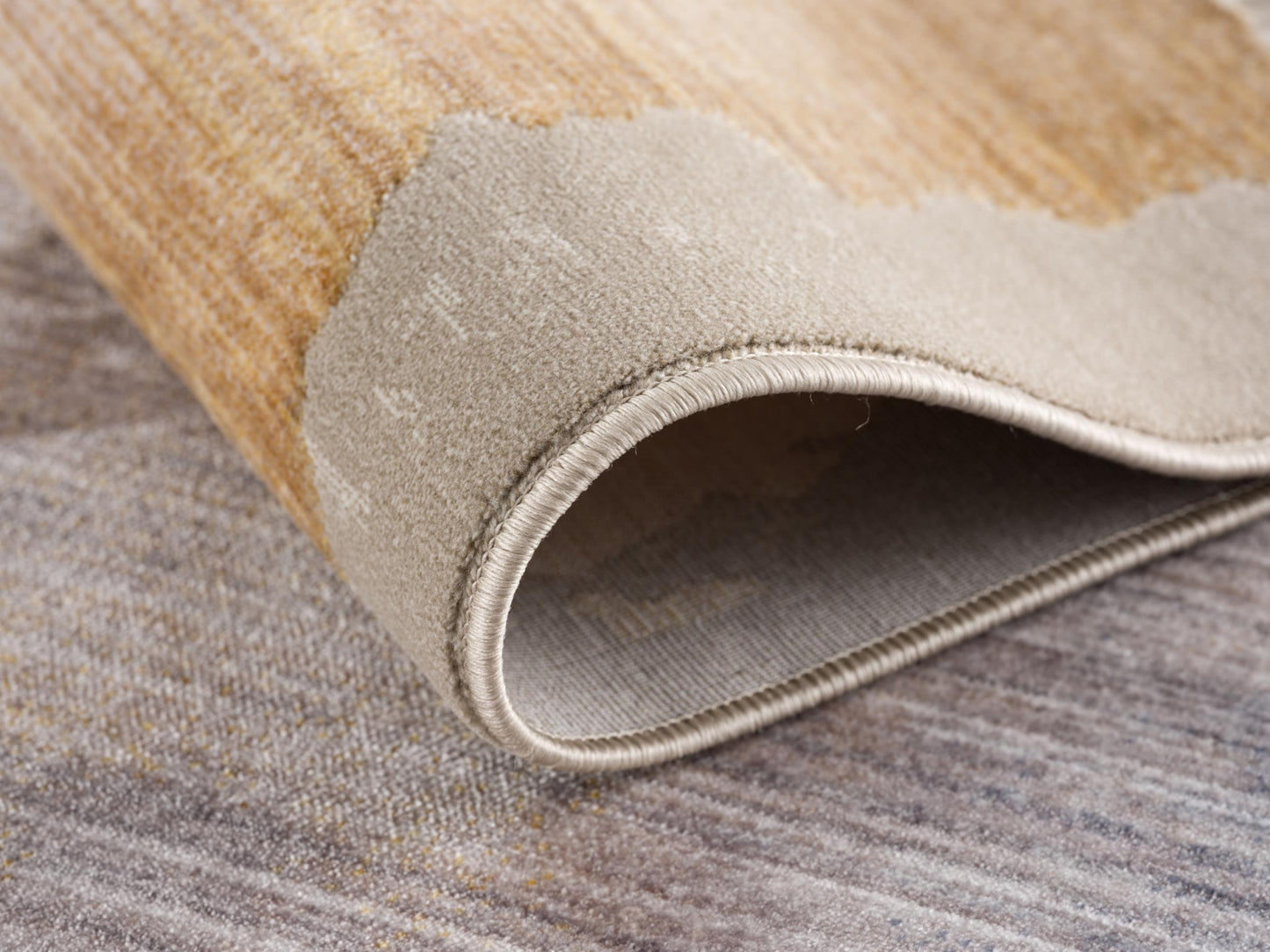 10' Beige And Blue Abstract Runner Rug