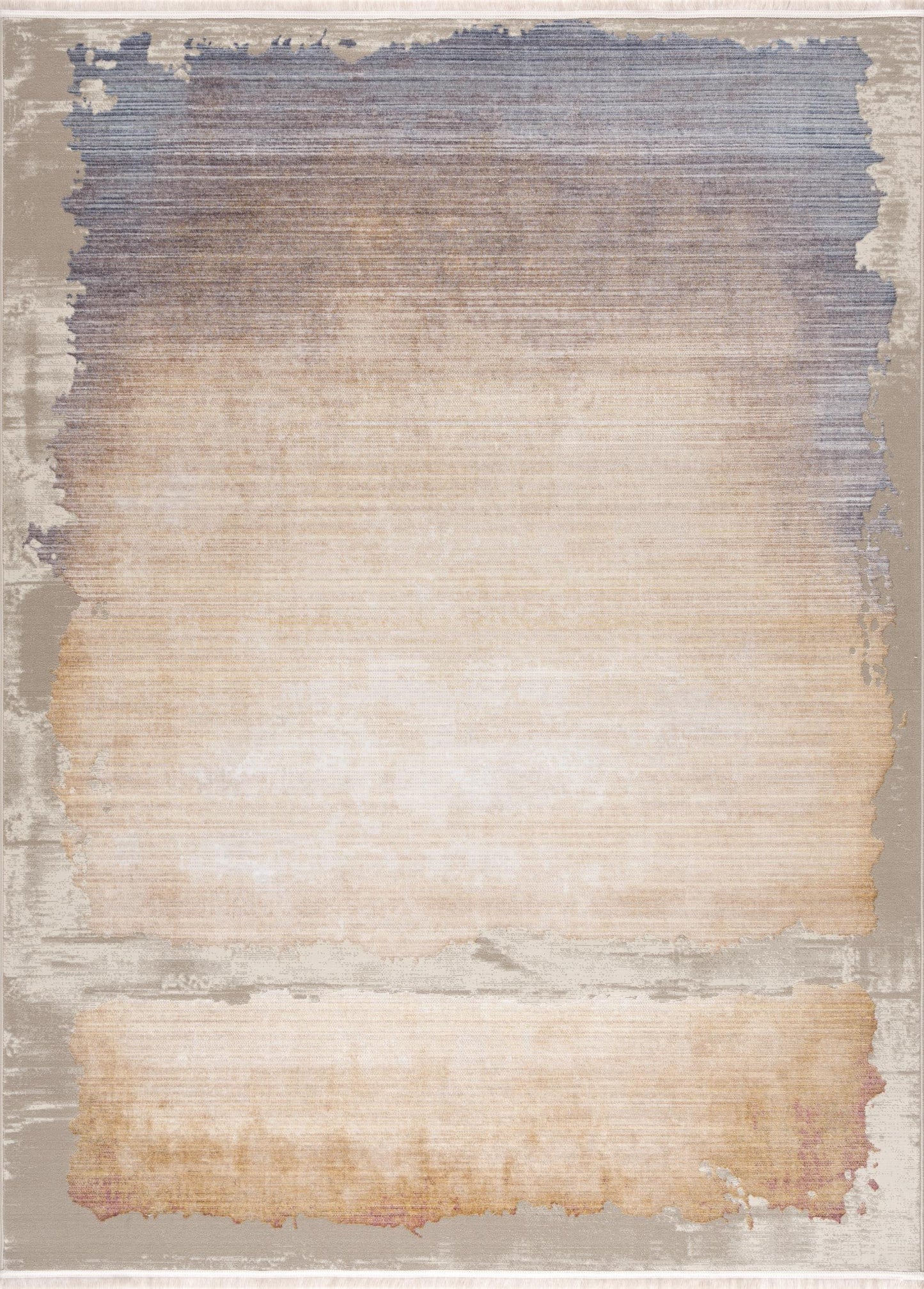 10' Beige And Blue Abstract Runner Rug