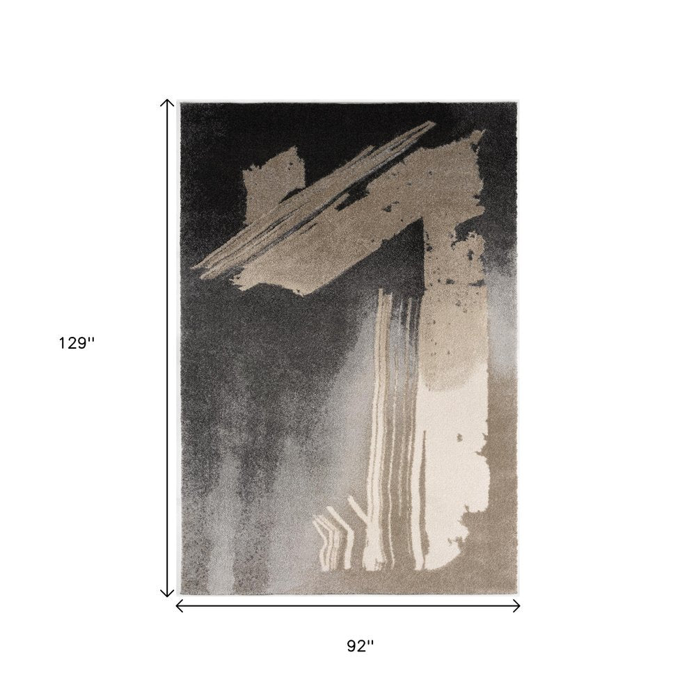 5' X 7' Gray Abstract Power Loom Area Rug