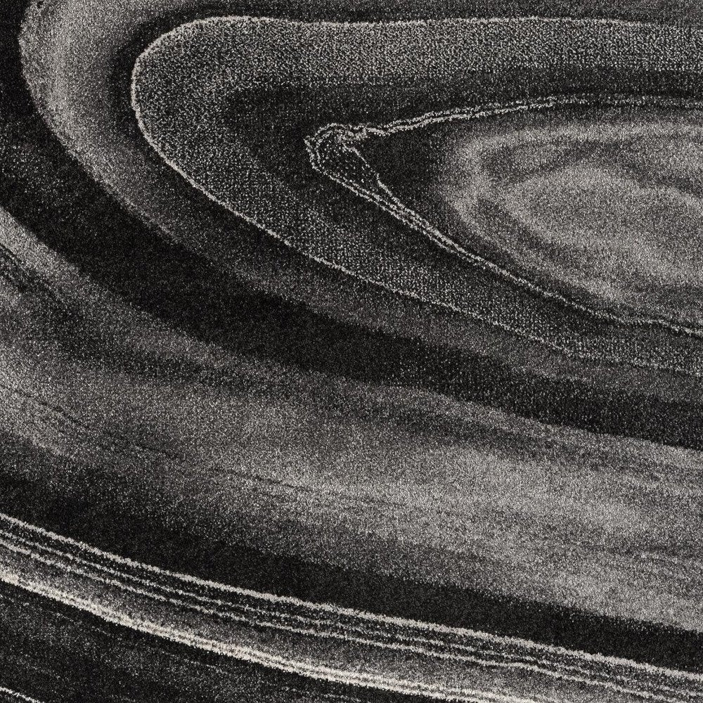 5' X 8' Dark Gray Abstract Illusional Area Rug