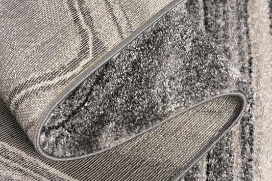 5' X 8' Dark Gray Abstract Illusional Area Rug