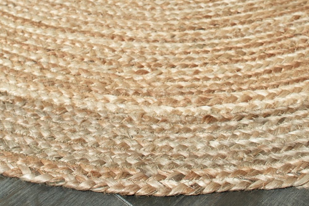 7' X 9' Natural Jute Hand Braided Oval Rug