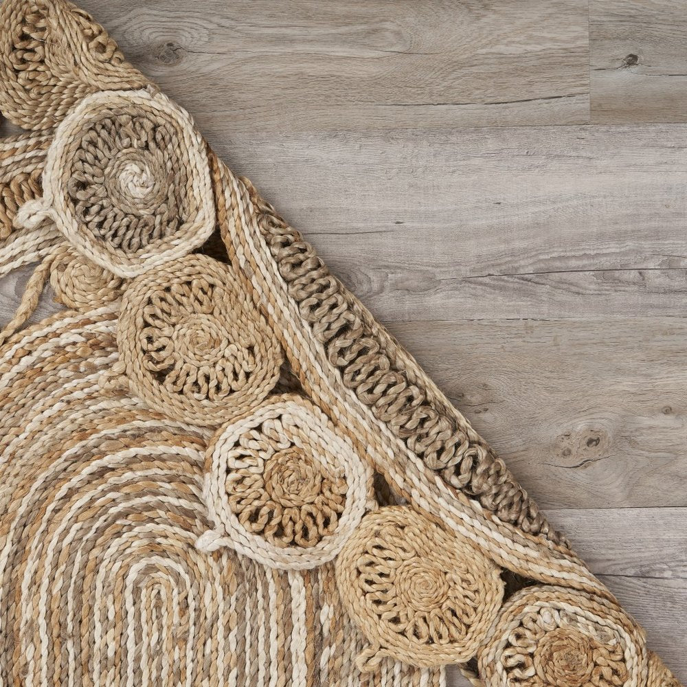 5' X 7' Natural Jute Hand Braided Oval Rug