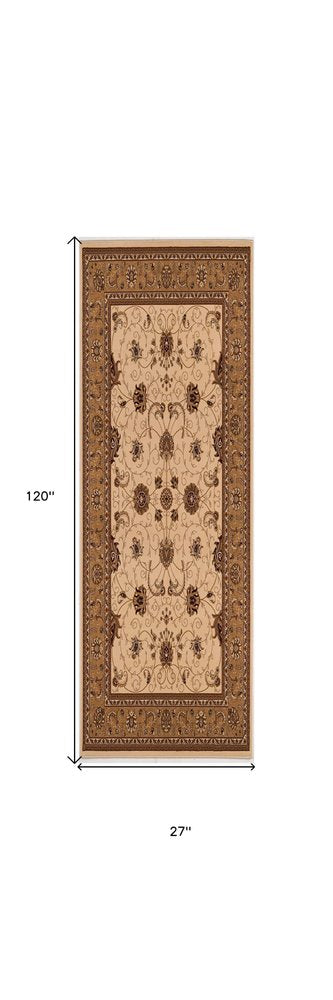 4' X 6' Beige And Ivory Oriental Area Rug