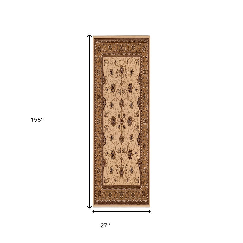 4' X 6' Beige And Ivory Oriental Area Rug