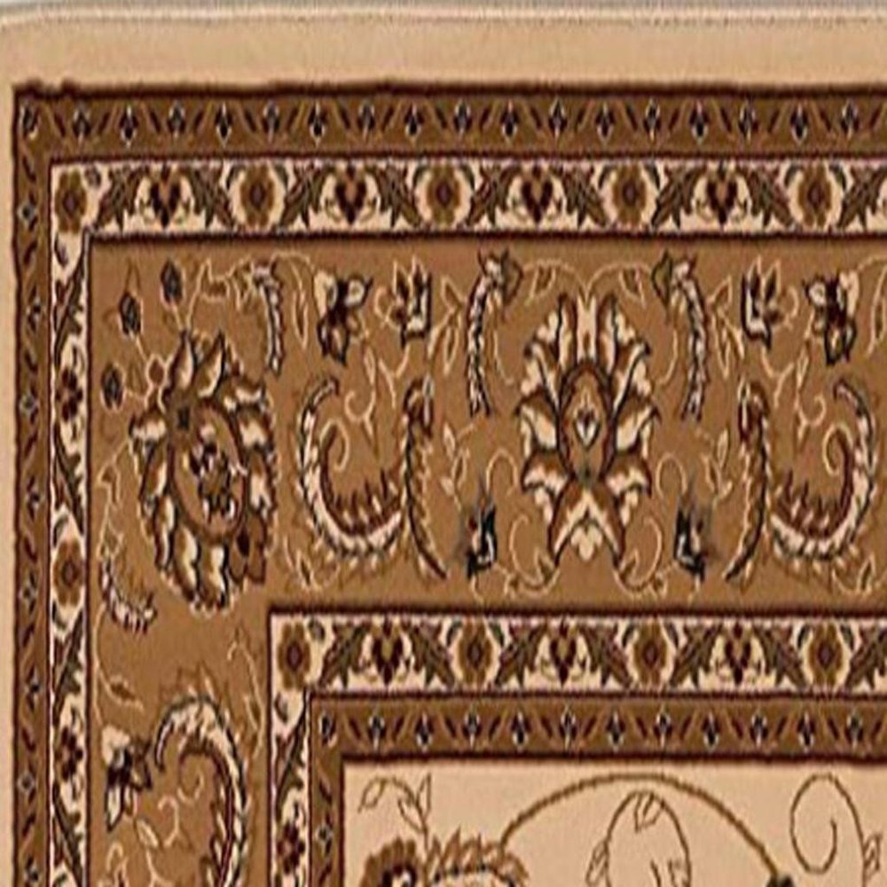 4' X 6' Beige And Ivory Oriental Area Rug