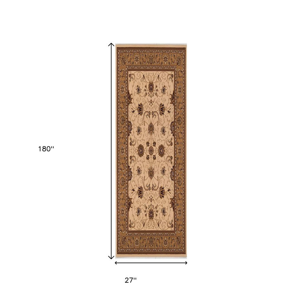 4' X 6' Beige And Ivory Oriental Area Rug