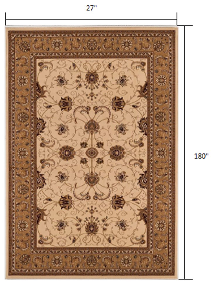 4' X 6' Beige And Ivory Oriental Area Rug