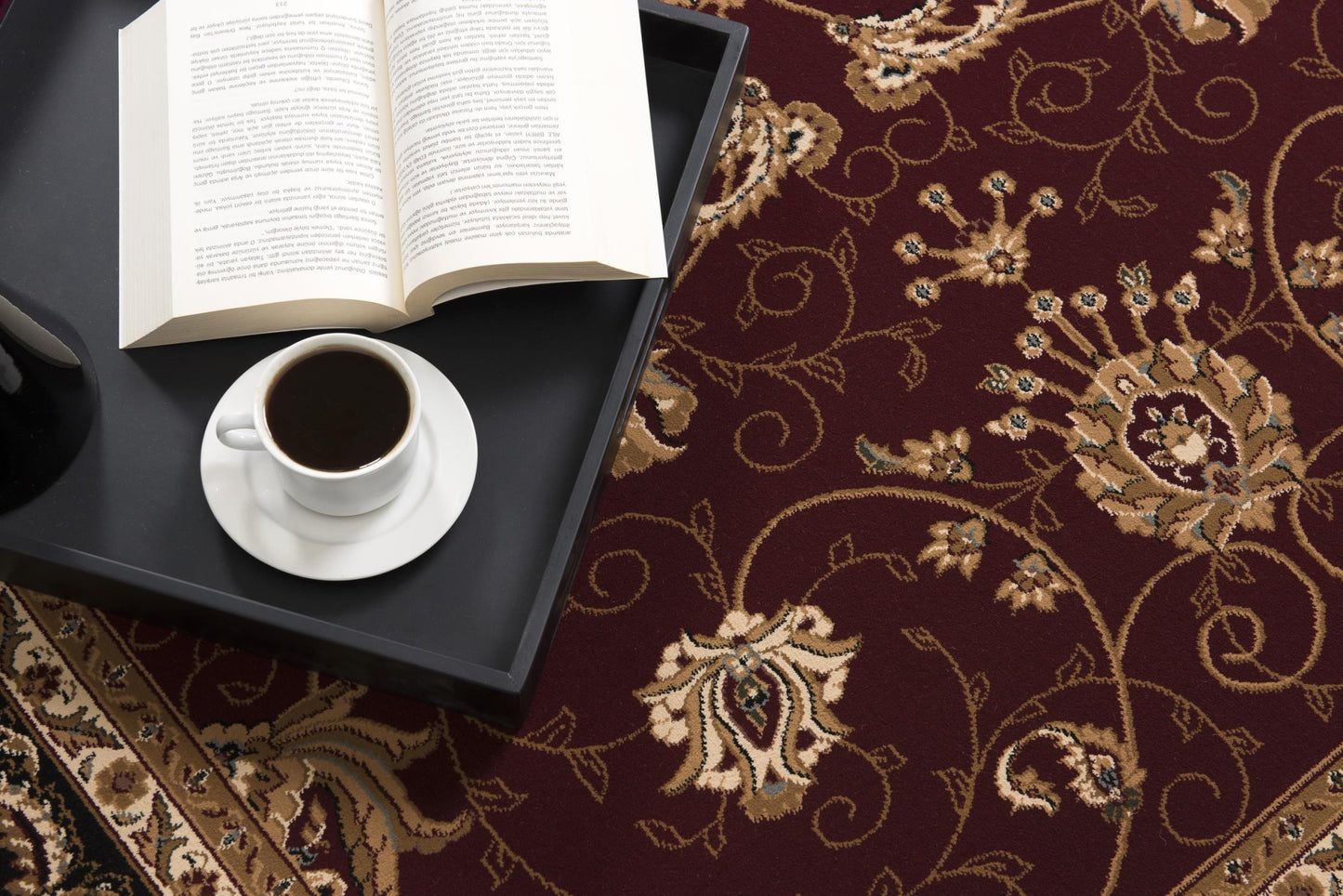 10' Red And Black Oriental Runner Rug