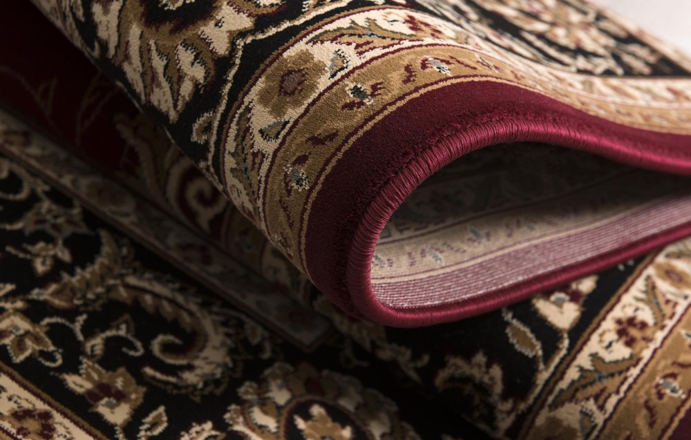 10' Red And Black Oriental Runner Rug