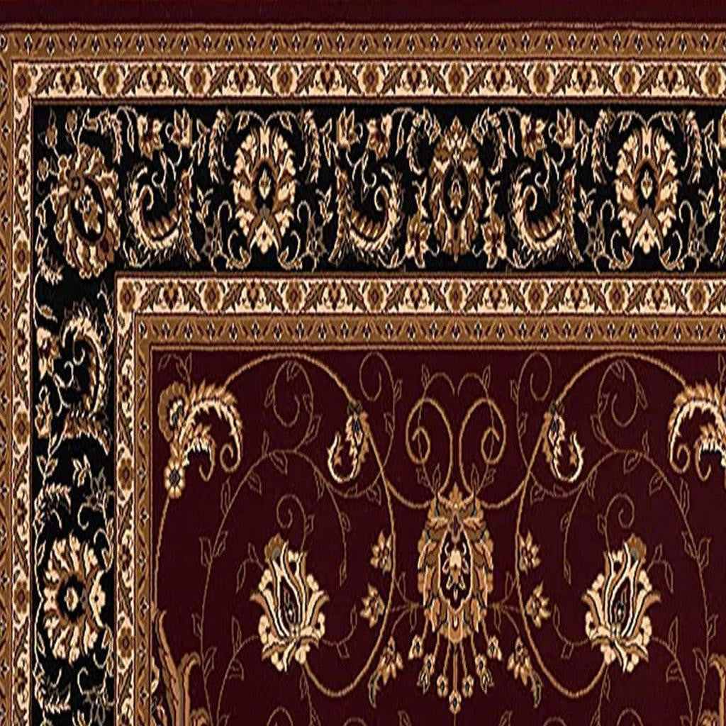 10' Red And Black Oriental Runner Rug