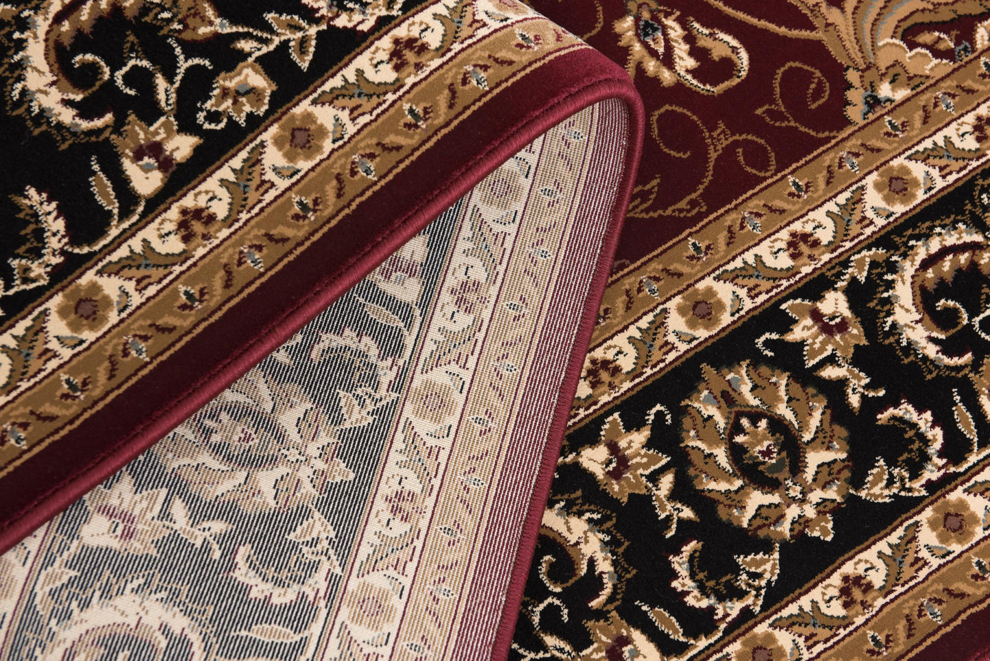 10' Red And Black Oriental Runner Rug