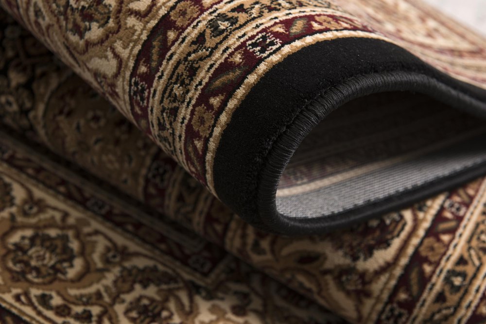 10' Beige And Black Medallion Runner Rug