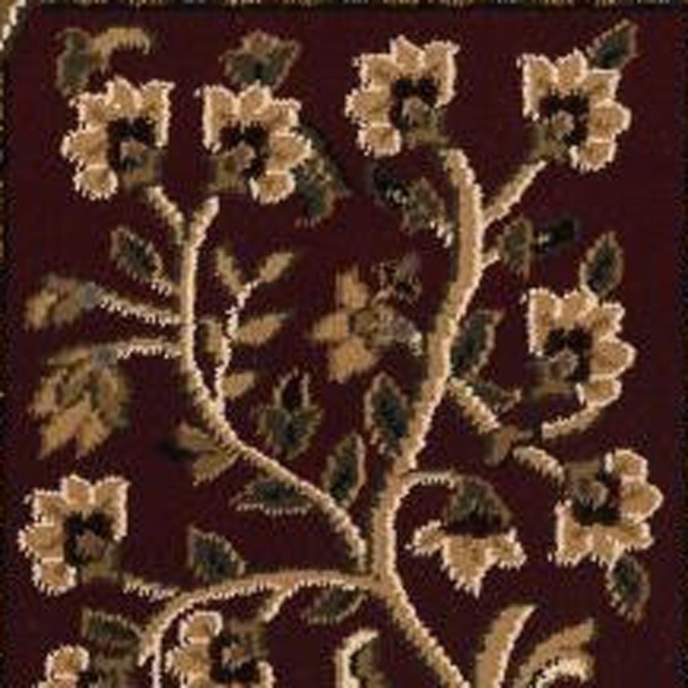 5' X 8' Beige and Black Oriental Power Loom Area Rug