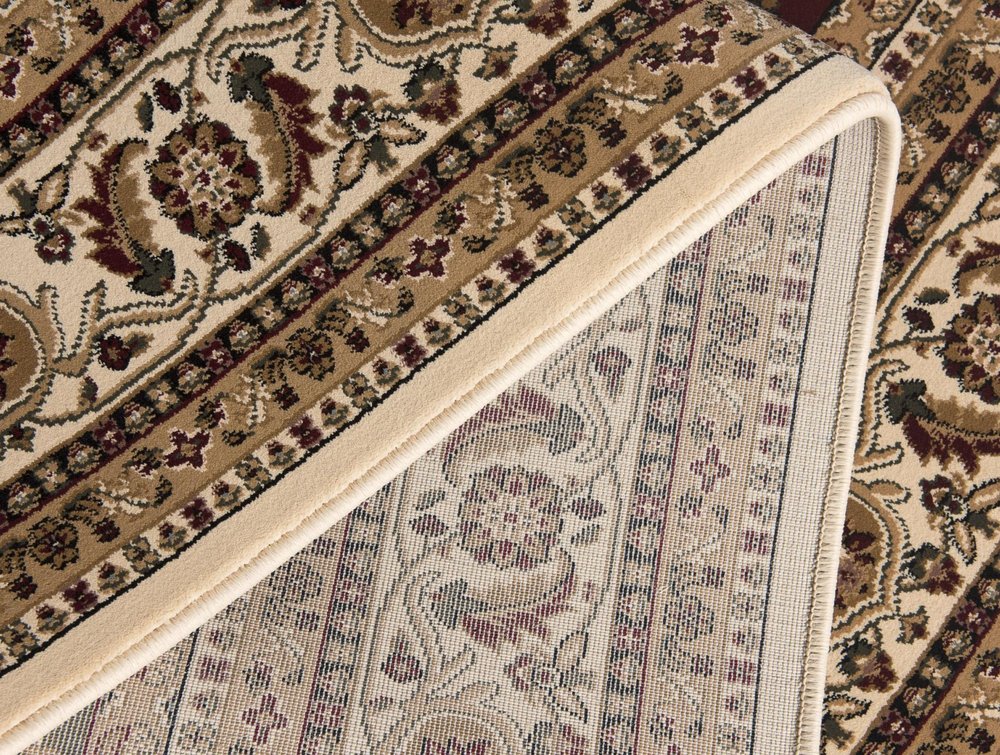 5' X 8' Beige and Black Oriental Power Loom Area Rug