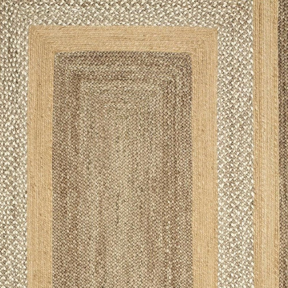 4' X 6' Tan and Beige Bordered Area Rug