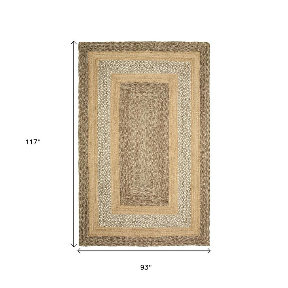 4' X 6' Tan and Beige Bordered Area Rug