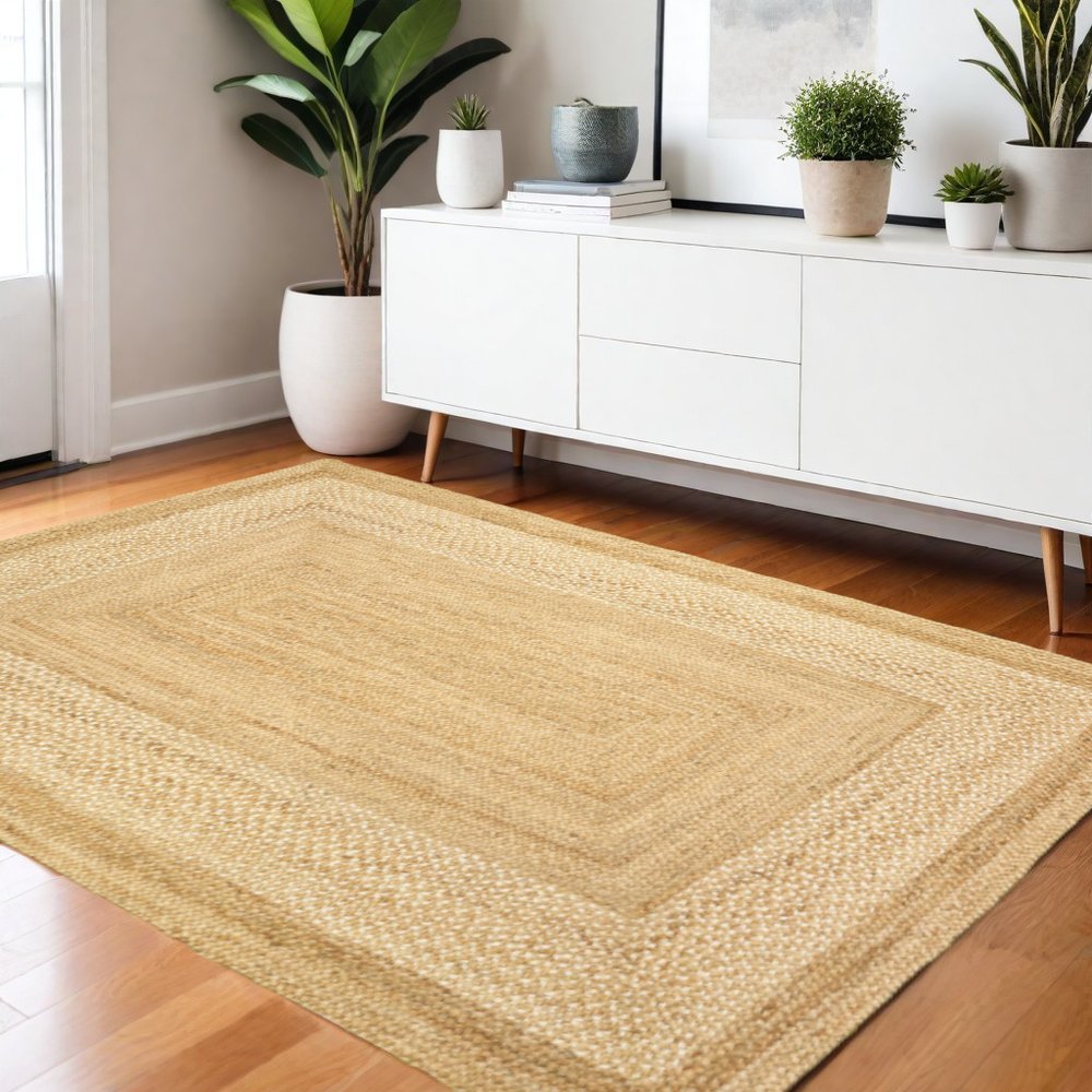 8' X 10' Classic Tan Bordered Area Rug