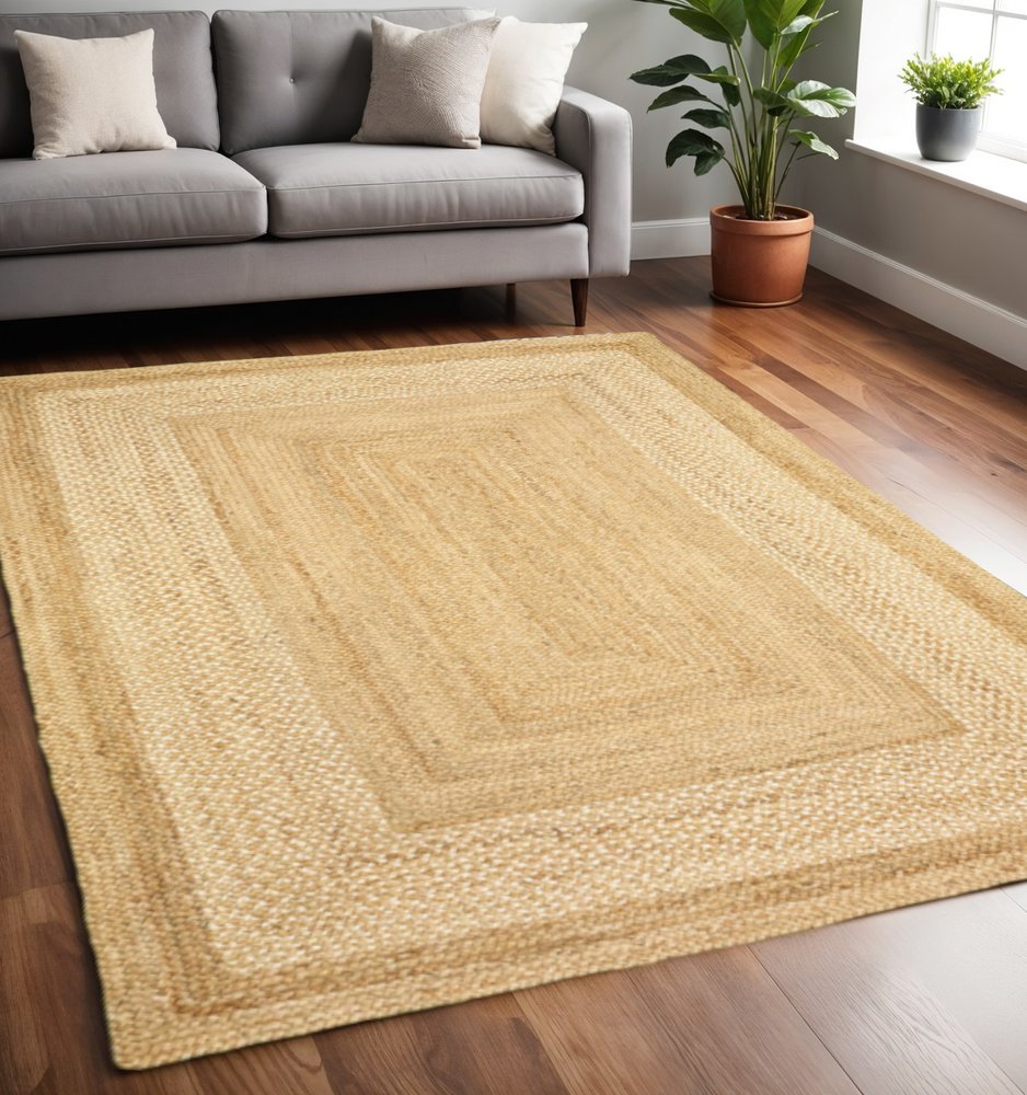 8' X 10' Classic Tan Bordered Area Rug