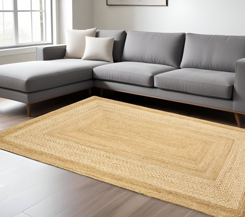 8' X 10' Classic Tan Bordered Area Rug