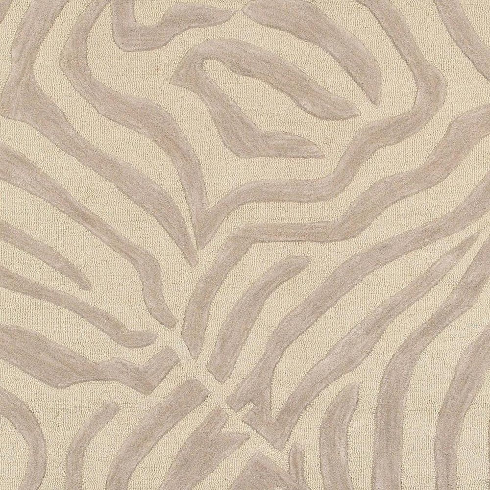 8’ Round Taupe Zebra Pattern Area Rug
