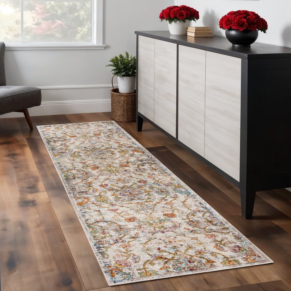 9' X 12' Beige Abstract Garden Area Rug
