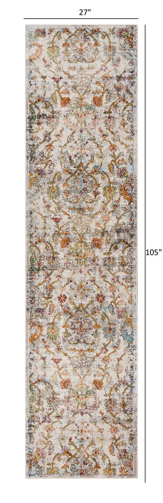 9' X 12' Beige Abstract Garden Area Rug