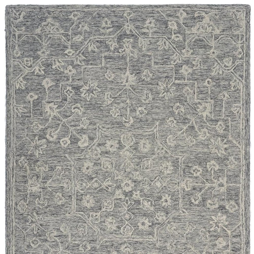 3' x 5' Gray Floral Finesse Area Rug