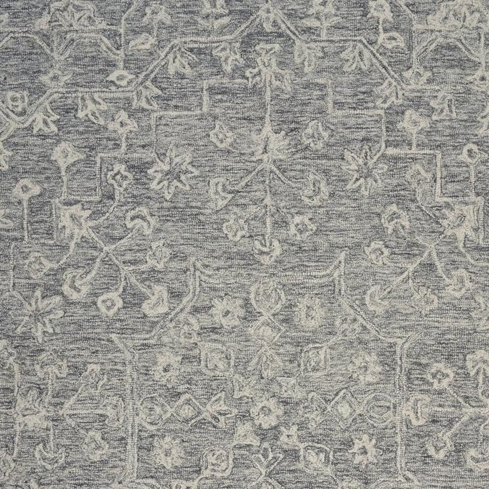 3' x 5' Gray Floral Finesse Area Rug