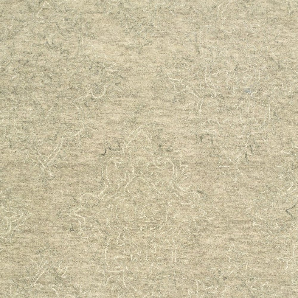 9' X 12' Light Green Floral Paradise Area Rug