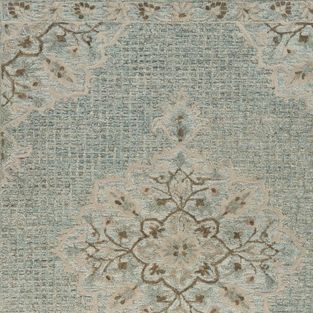 9' X 12' Blue Wool Hand Tufted Area Rug