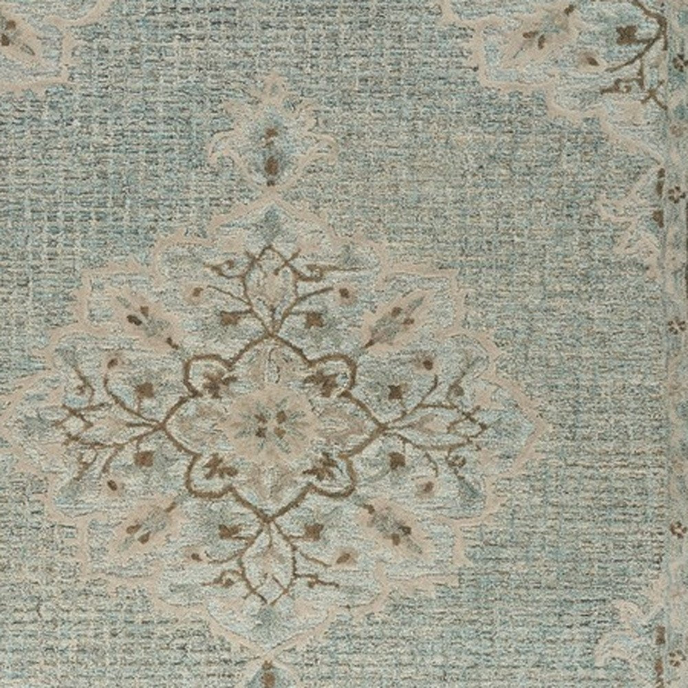 9' X 12' Blue Wool Hand Tufted Area Rug