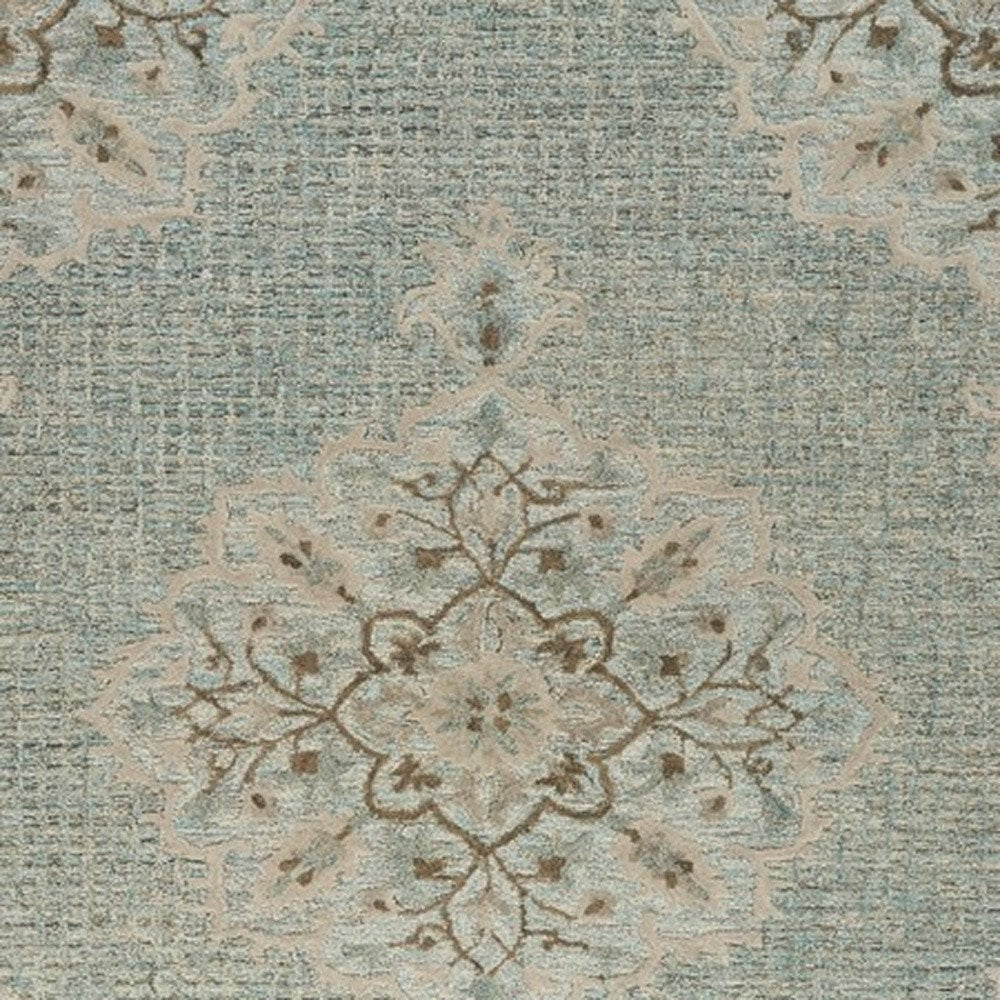 9' X 12' Blue Wool Hand Tufted Area Rug