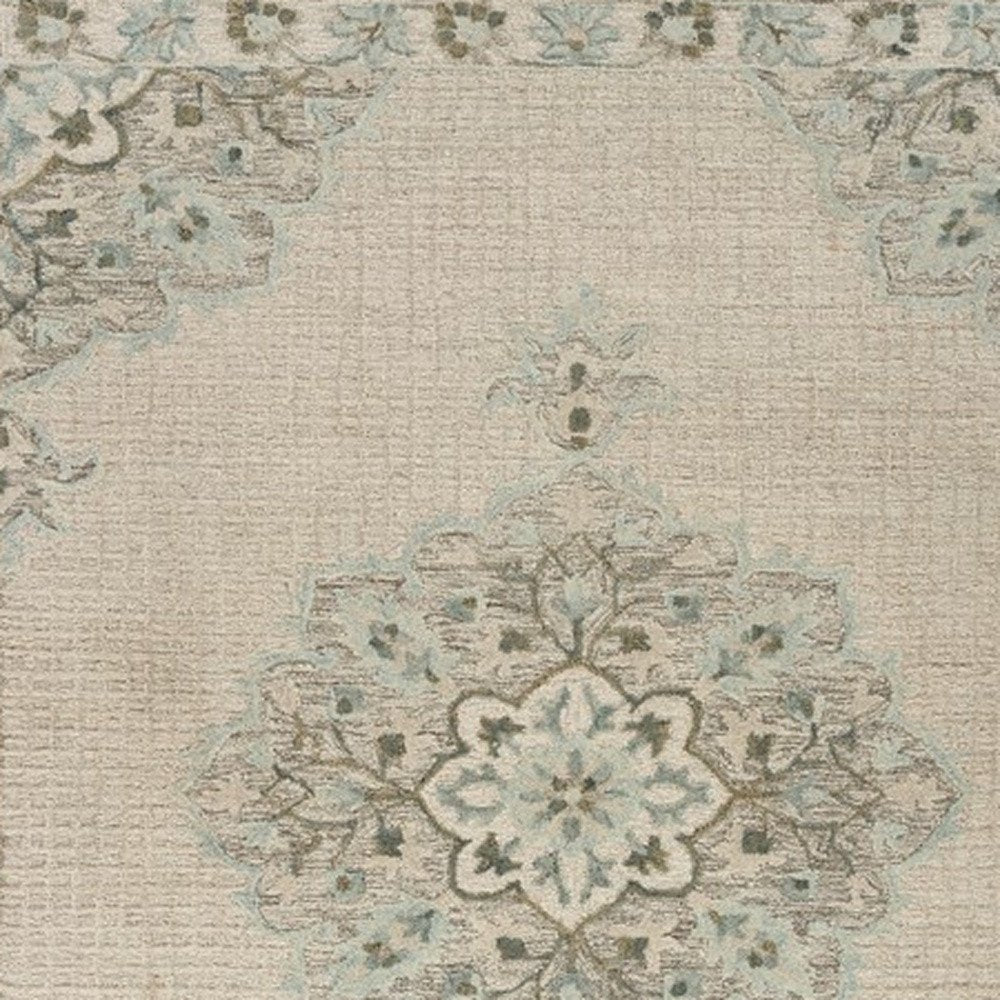 8' X 10' Ivory Wool Handmade Area Rug