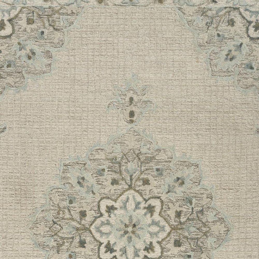 8' X 10' Ivory Wool Handmade Area Rug