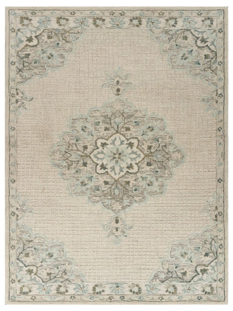 8' X 10' Ivory Wool Handmade Area Rug