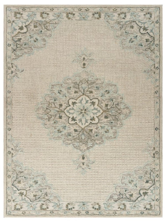 8' X 10' Ivory Wool Handmade Area Rug