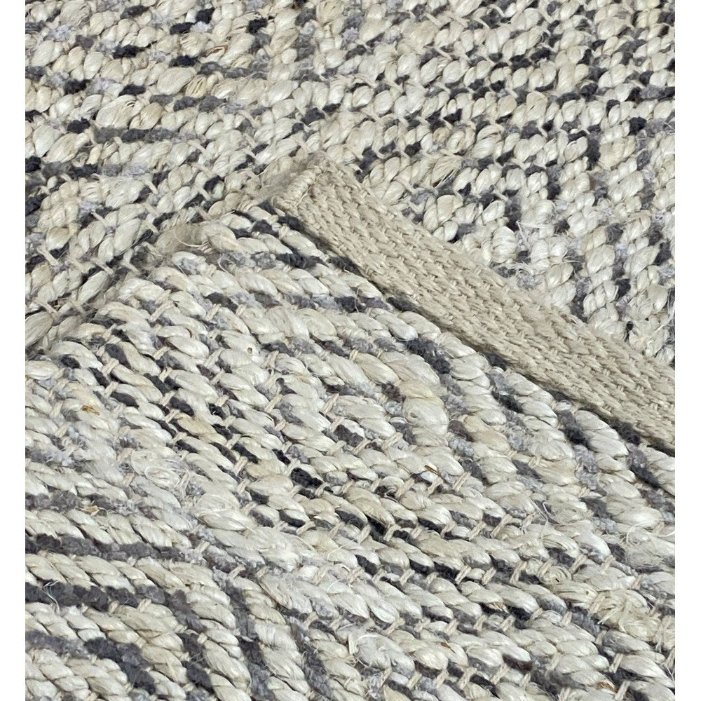 2' X 5' Tan And Gray Jute Hand Woven Area Rug