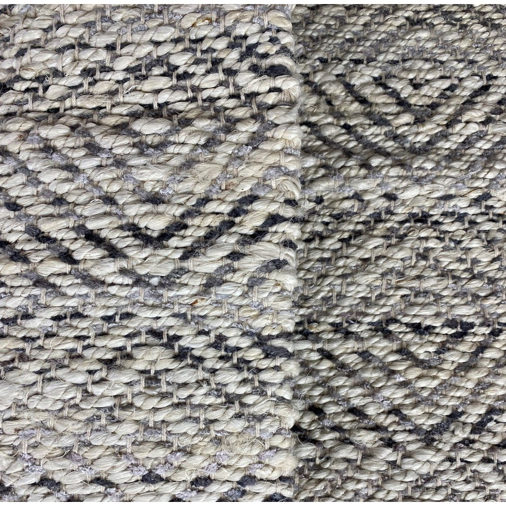 2' X 5' Tan And Gray Jute Hand Woven Area Rug