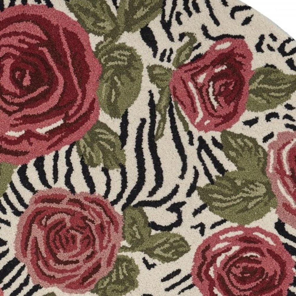 6' Rose Round Wool Hand Tufted Area Rug