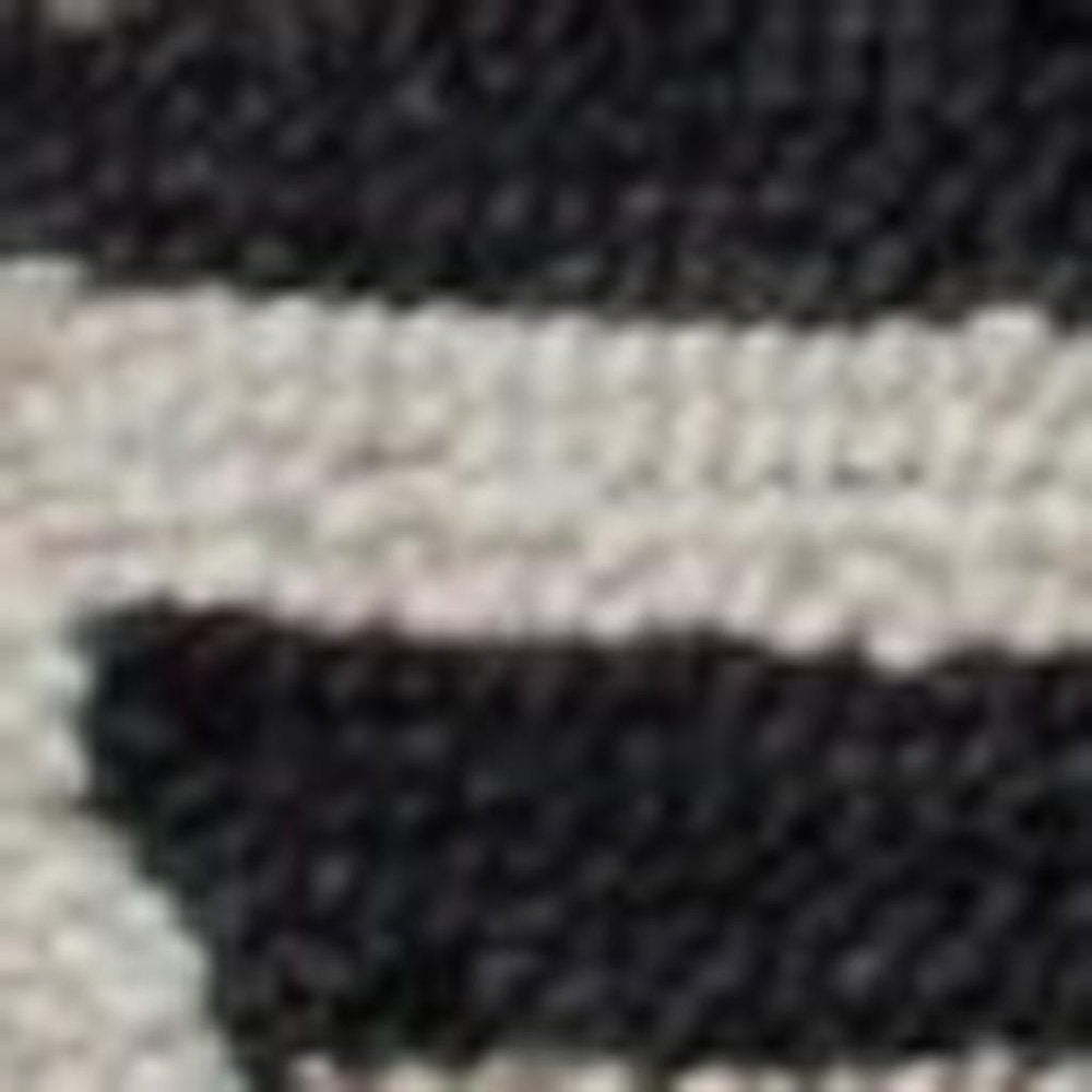 6' Black And Gray Round Wool Hand Tufted Area Rug