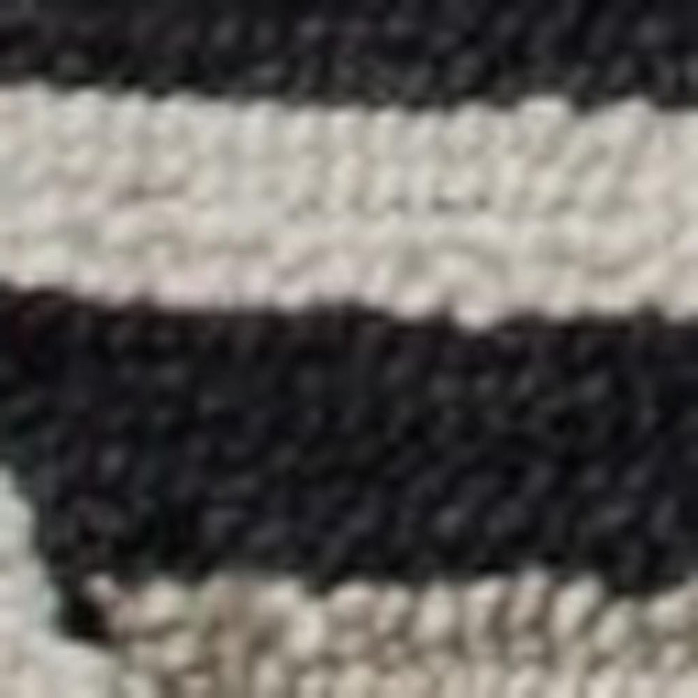 6' Black And Gray Round Wool Hand Tufted Area Rug