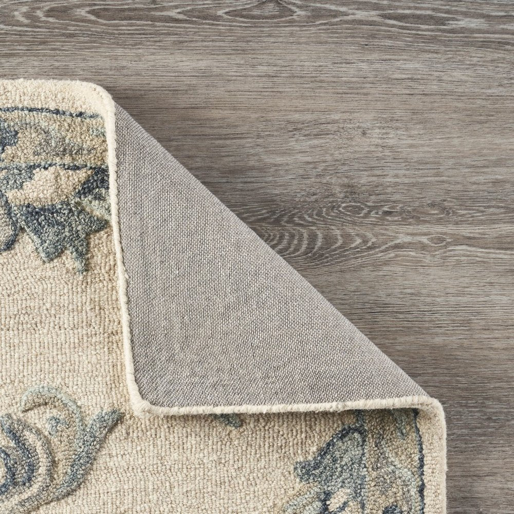 5' Light Blue Round Wool Hand Tufted Area Rug