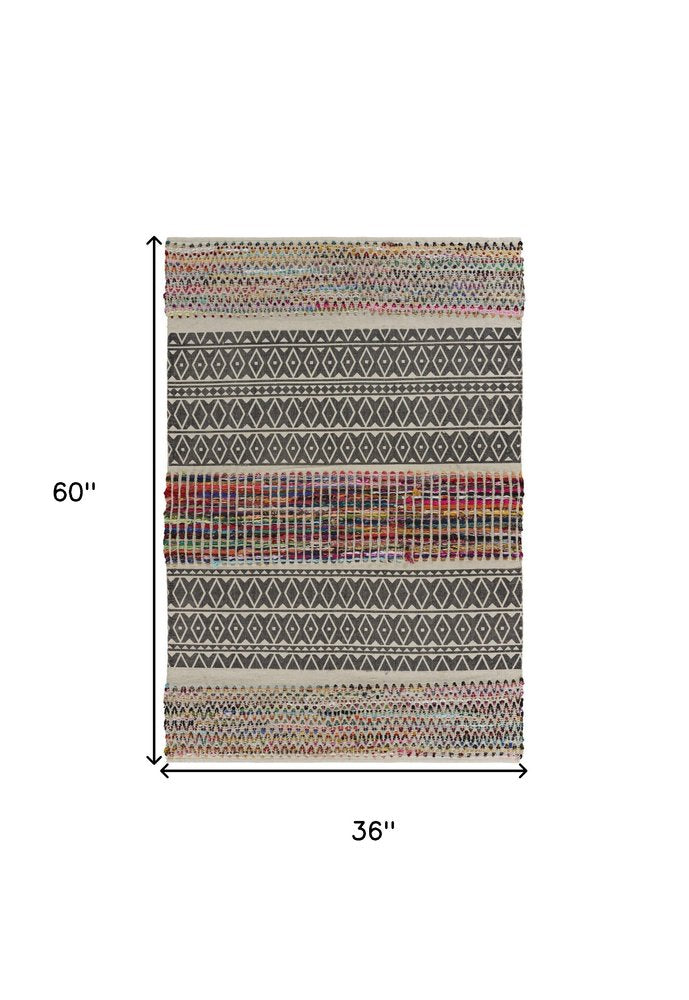 3' x 5' Colorful Traditional Chindi Area Rug