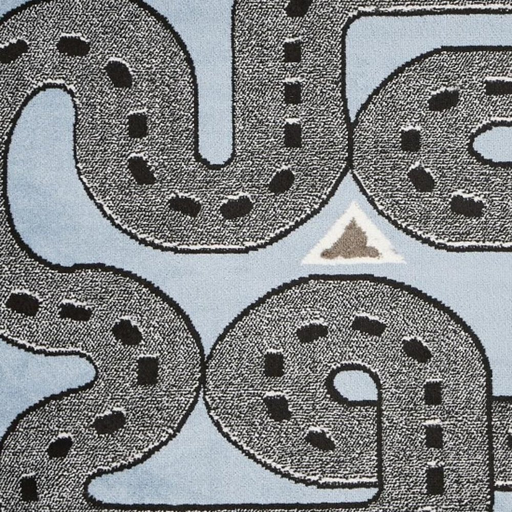 4' X 6' Blue Imaginative Racetrack Area Rug