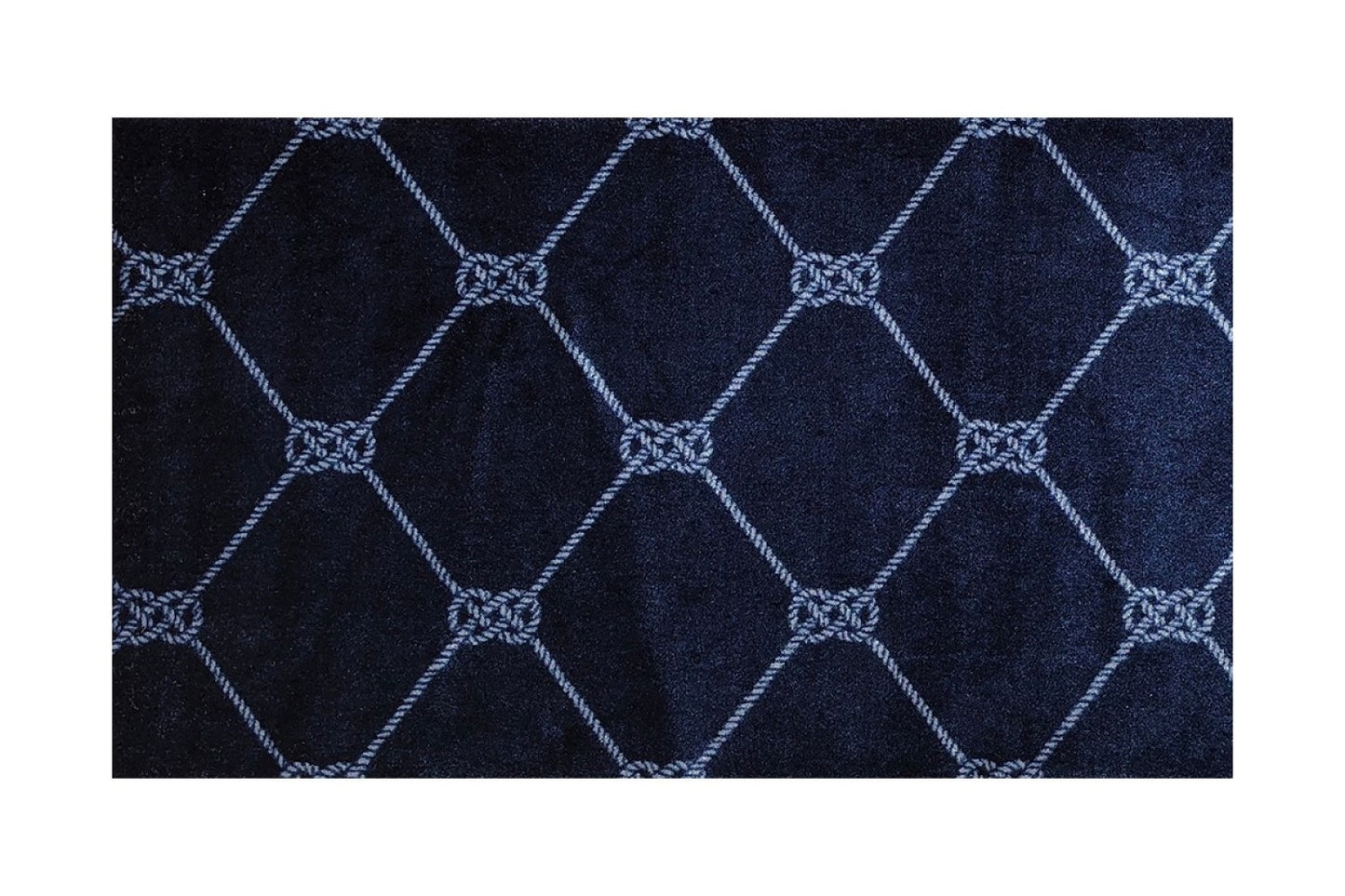 2' X 3' Blue And White Geometric Shag Area Rug