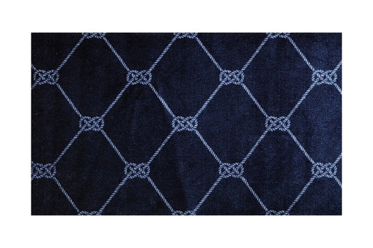 2' X 3' Blue And White Geometric Shag Area Rug