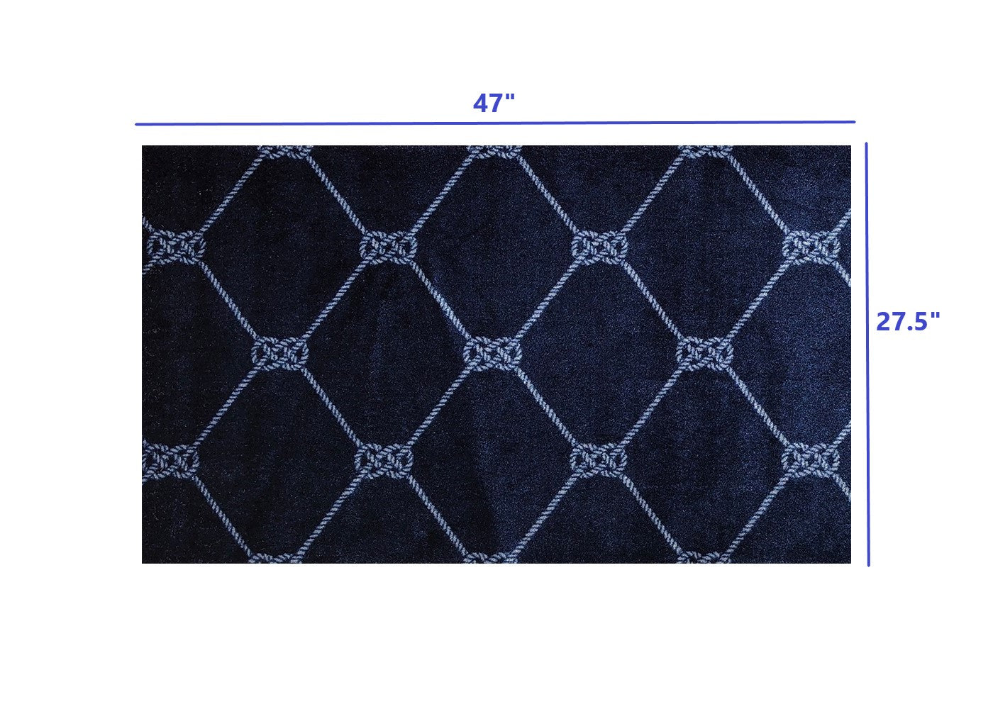 2' X 3' Blue And White Geometric Shag Area Rug