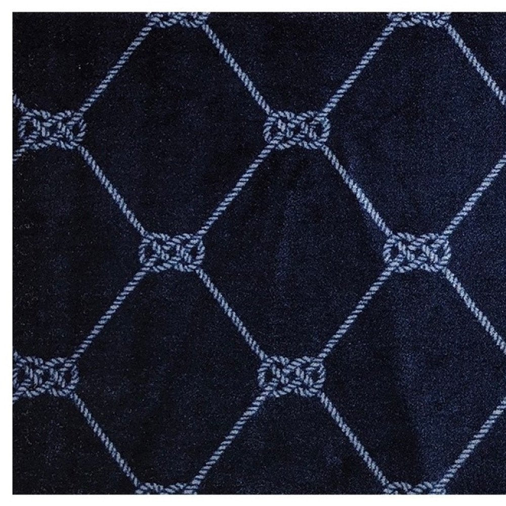 2' X 3' Blue And White Geometric Shag Area Rug